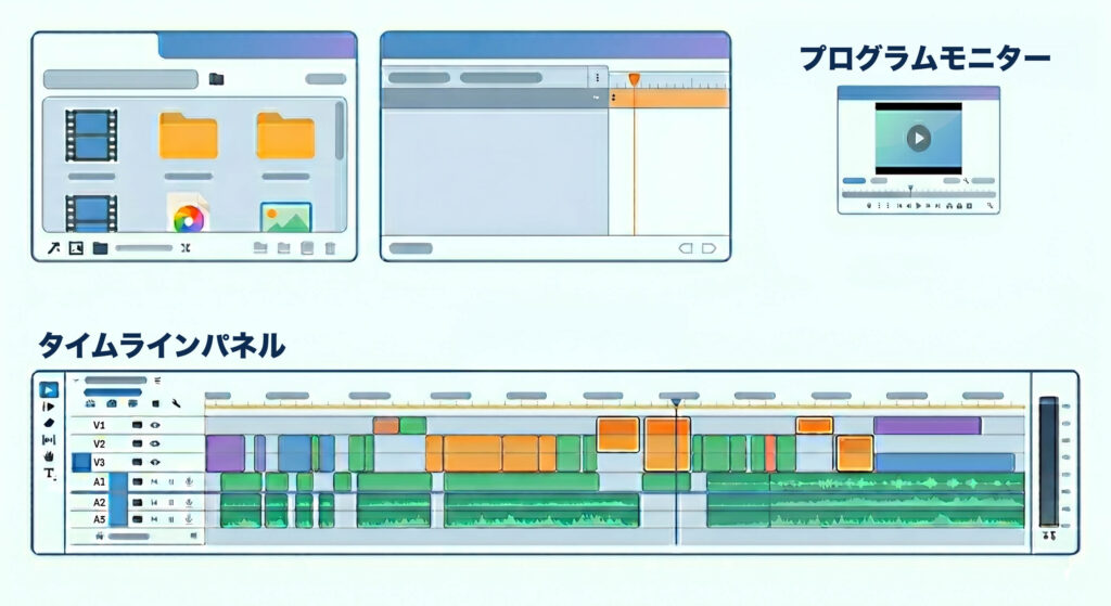 Premiere pro オリジナル ワークスペース カット編集用