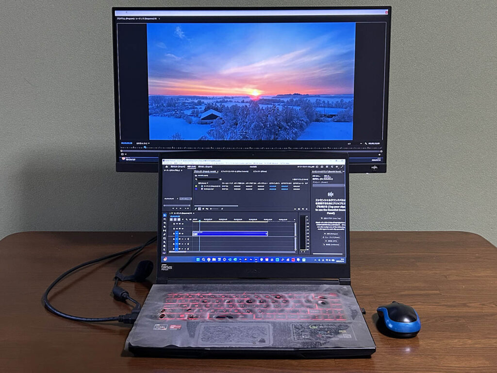 狭いノートPCにモニターを増設