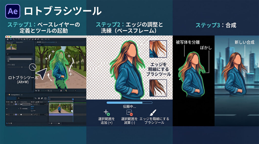 Aftereffectsロトブラシツールの使い方手順